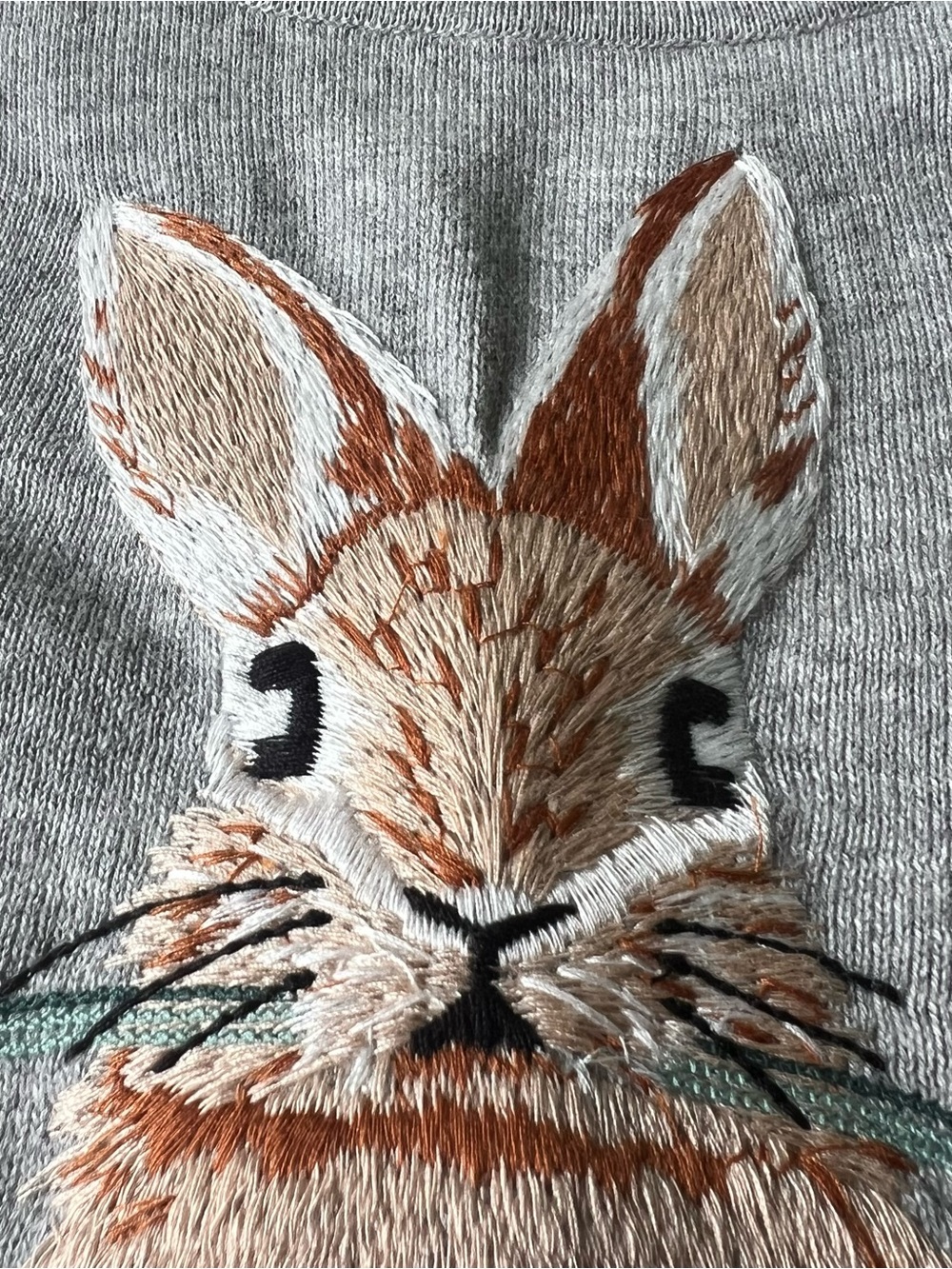 Womans Coldwater Creek 100% Cotton Sweatshirt Embroider Rabbit Sunflower Bee XL - Picture 6 of 11